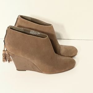 Anne Klein Aktorny Brown Leather Suede Booties